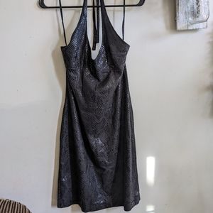 Guess Black Snake Diamond Detailed Dress